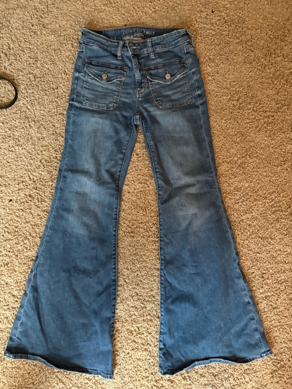American Eagle Outfitters Straight Leg Dark Blue Denim Jeans